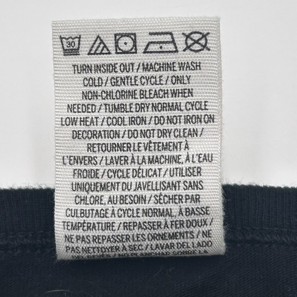 Victoria's Secret PINK Black Crew Neck 3/4 Sleeves Bling Sequin Logo T-Shirt Med - Picture 10 of 14